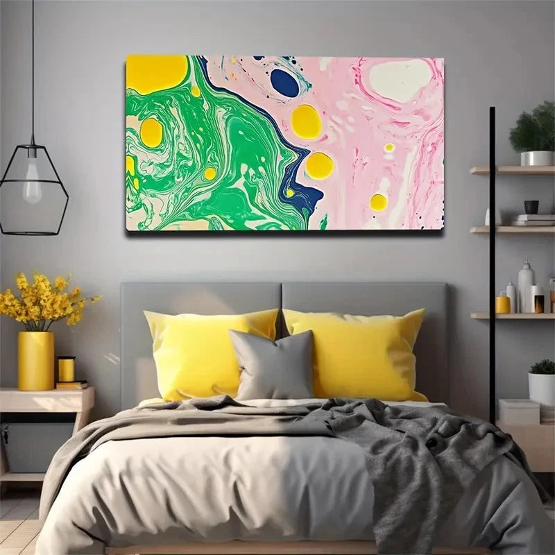 Modern Minimalist Vibrant Mixed Wall Art Canvas Office Home Room Framed 120x60cm