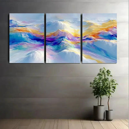 3pcs Colorful Clouds Abstract Painting Modern Art Metal Print Ready to Hang Art