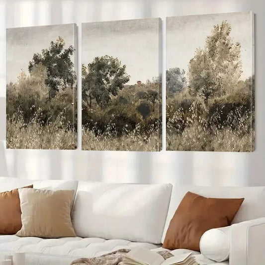 3pcs Framed Landscape Wall Art Set - Modern Brown Tree Canvas Framed 40x60cm - High Quality Print 100% Australian Made Wall Canvas Ready to Hang