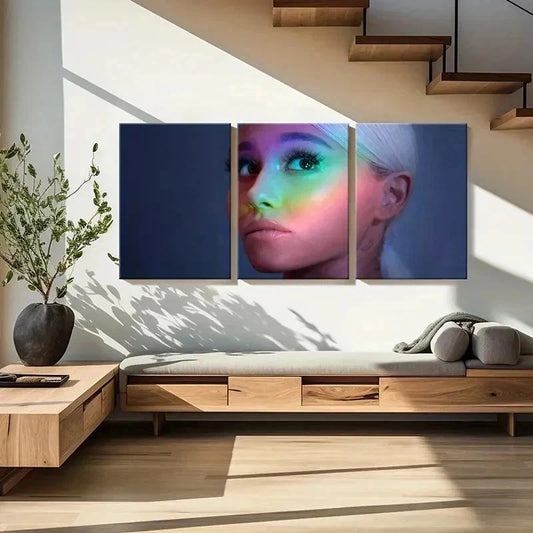 3pcs Famous Singer Ariana Grande Poster Wall Art Set Canvas Framed 40x60cm - High Quality Print 100% Australian Made Wall Canvas Ready to Hang