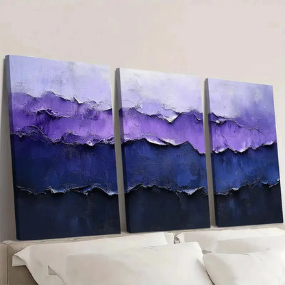 3pcs Minimalist Painting Purple Abstract VM  Wall Art Set Canvas Framed 40x60cm - High Quality Print 100% Australian Made Wall Canvas Ready to Hang