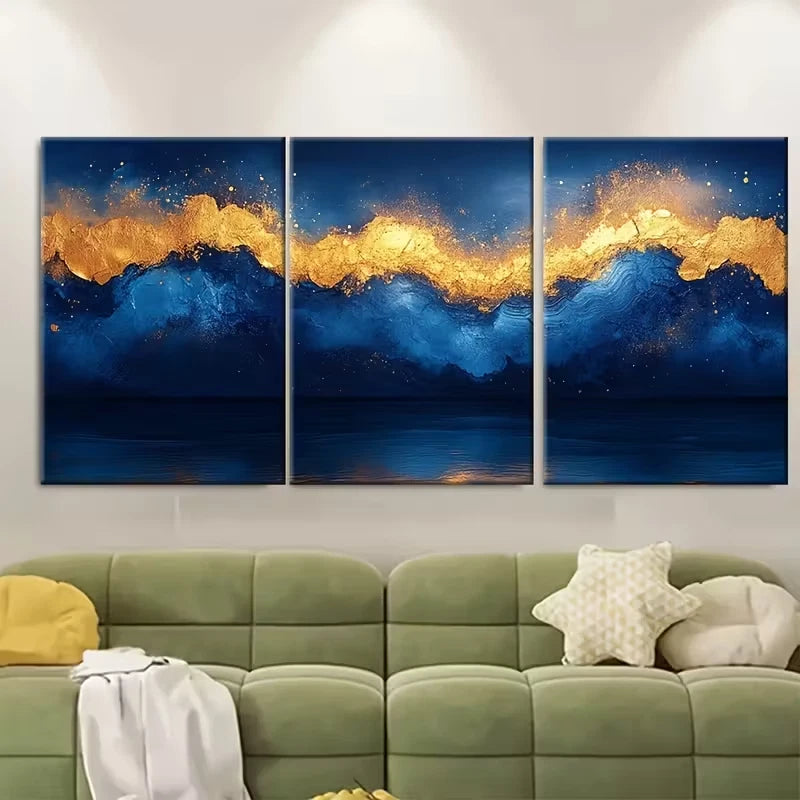 3pcs Contrast Pink And Yellow Petals Close Up Metal Print Ready to Hang Art