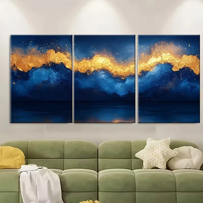 3pcs Contrast Pink And Yellow Petals Close Up Metal Print Ready to Hang Art