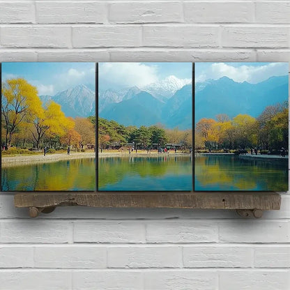 3pcs The Scenery On The Lake Nature Metal Print Ready to Hang Art