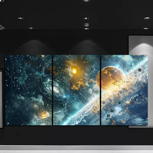 3pcs Space Themed Canvas Framed 60x90 cm - High Quality Print 100% Australian Made Wall Canvas Ready to Hang