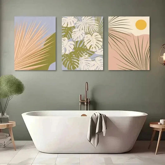 3pcs Minimalist Nature-Inspired  Wall Art Set Canvas Framed 40x60cm - High Quality Print 100% Australian Made Wall Canvas Ready to Hang