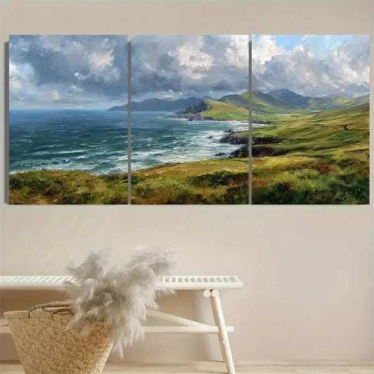 3pcs County Kerry Landscape Slea Head Wall Art Metal Print Ready to Hang Art