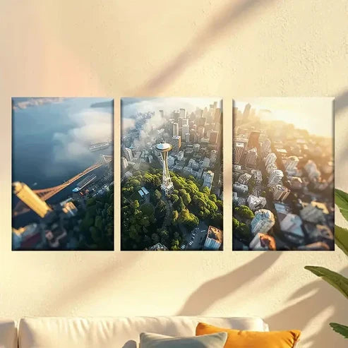 3pcs Stylish And Charming Night View Wall Art Set Canvas Unframed - High Quality Print 100% Australian Made Wall Canvas