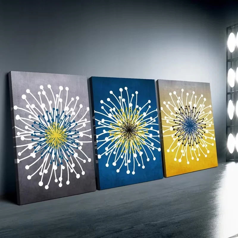 3pcs Abstract Floral Style Flowers Wall Art Set Canvas Framed 40x60cm High Quality Print 100% Australian Made Wall Canvas Ready to Hang