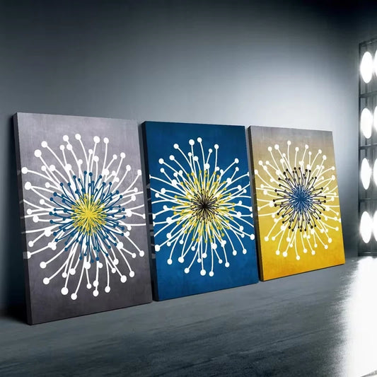 3pcs Abstract Floral Style Flowers Wall Art Set Canvas Framed 40x60cm High Quality Print 100% Australian Made Wall Canvas Ready to Hang