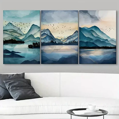 3pcs Abstract Mountain Canvas Framed 60x90cm - High Quality Print 100% Australian Made Wall Canvas Ready to Hang