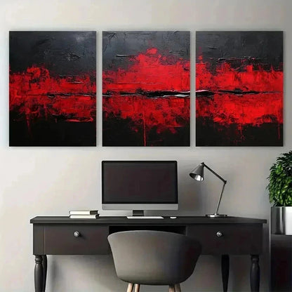 3pcs Minimalist Black Painting Abstract Perfect Wall Art Set Canvas Framed 60x90cm - High Quality Print 100% Australian Made Wall Canvas Ready to Hang