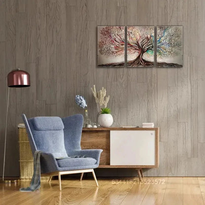 3pcs Pastel Watercolor Painting Symbolic Artwork Metal Print Ready to Hang Art