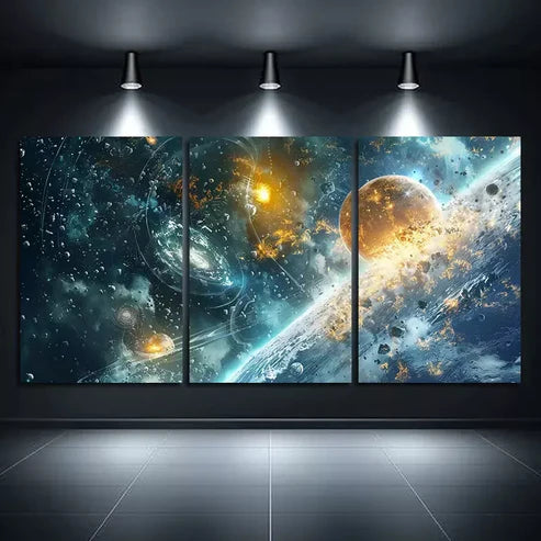 3pcs Space Themed Canvas Framed 60x90 cm - High Quality Print 100% Australian Made Wall Canvas Ready to Hang