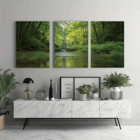 3pcs Nordic Style Serene Forest Wall Art Canvas  Wall Art Set Canvas Framed 40x60cm - High Quality Print 100% Australian Made Wall Canvas Ready to Hang