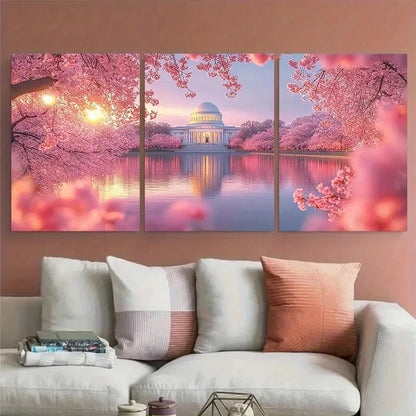 3pcs Washington DC Cherry Blossom Festival Metal Print Ready to Hang Art