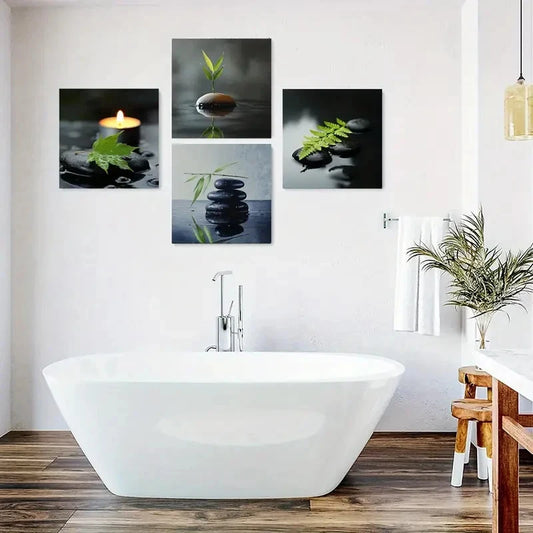 4pcs Orientation Wall Hanging Decor Wall Art Canvas Framed