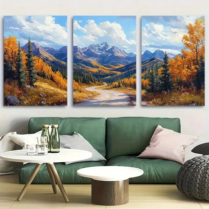 3pcs Monarch Pass Colorado Winding Road Metal Print Ready to Hang Art