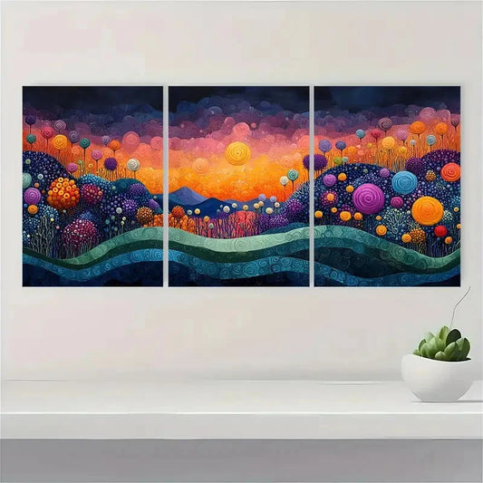 3pcs Vertical Abstract Coral Narrow Perfect Wall Art Set Canvas Framed 40x60cm - High Quality Print 100% Australian Made Wall Canvas Ready to Hang.