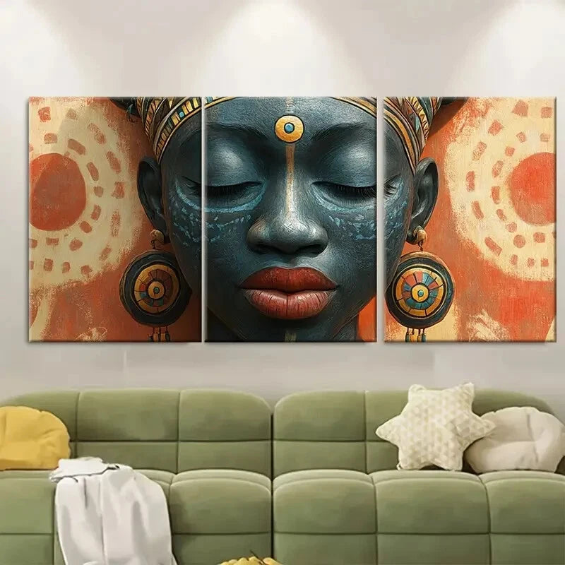 3pcs Yoruba Mask Art Print Traditional Nigerian Metal Print Ready to Hang Art