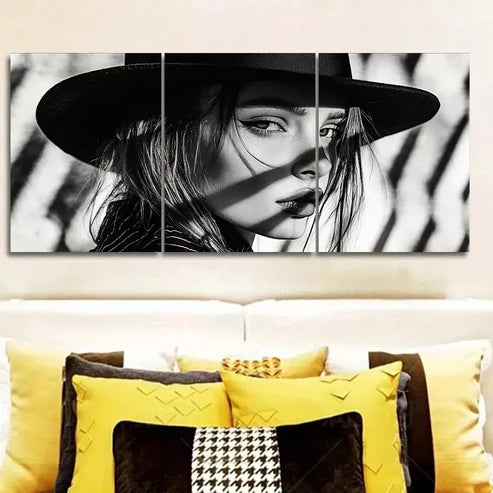 3pcs Featuring a Female Model Wall Art Set Canvas Unframed - High Quality Print 100% Australian Made Wall Canvas