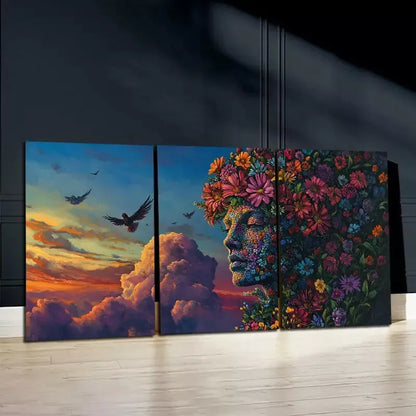 3pcs  Fantasy Art Of Mother Gaia Wall Art Set Canvas Framed 50x70cm - High Quality Print 100% Australian Made Wall Canvas Ready to Hang - Bella Home Decor