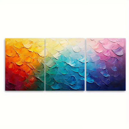 3pcs Colorful Gradient Art Vibrant Palette Metal Print Ready to Hang Art