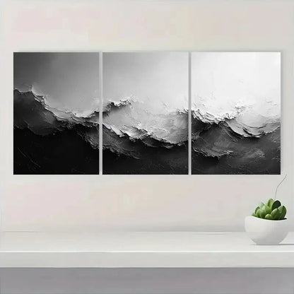 3pcs Black and White Minimalist Art Metal Print Ready to Hang Art