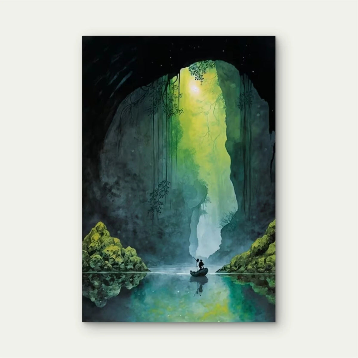 Enchanting Cave Entrance 60x90cm Metal Print Ready to Hang