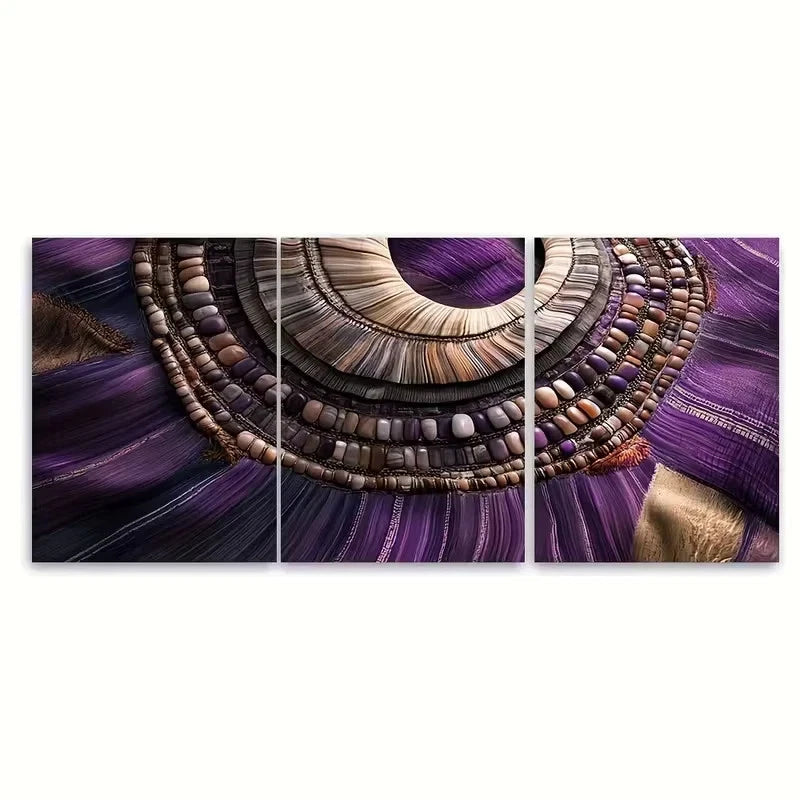 3pcs Wampanoag Wampum Belt Wall Art Set Canvas Framed 60x90cm - High Quality Print 100% Australian Made Wall Canvas Ready to Hang