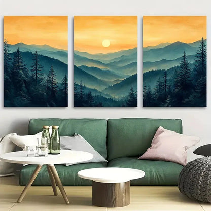 3pcs Smoky Mountains National Park North Carolina Metal Print Ready to Hang Art