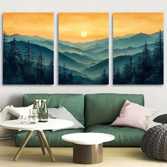3pcs Smoky Mountains National Park North Carolina Metal Print Ready to Hang Art