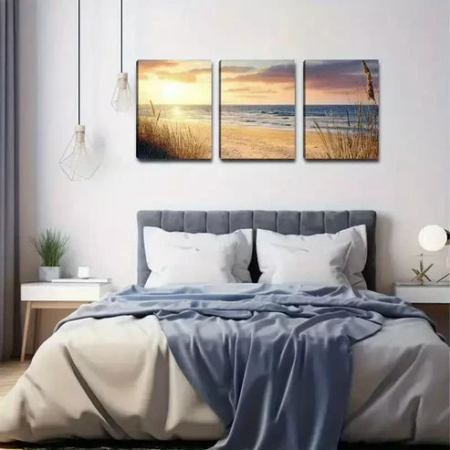 3pcs Sunset Canvas Framed 60x90cm - High Quality Print 100% Australian Made Wall Canvas Ready to Hang