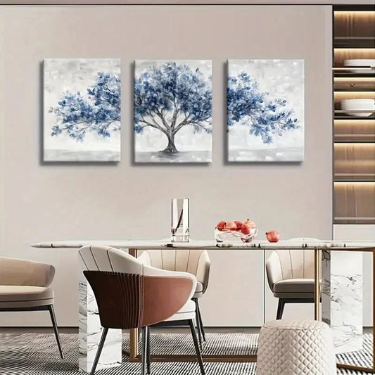 3pcs Abstract Nature-Inspired Triptych Painting Metal Print Ready to Hang Art