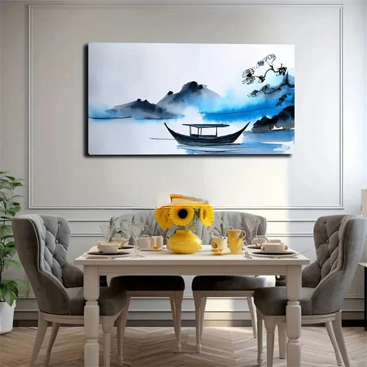 Dream Boat Obscure Wall Art Canvas Office Home Room Framed 120x60cm