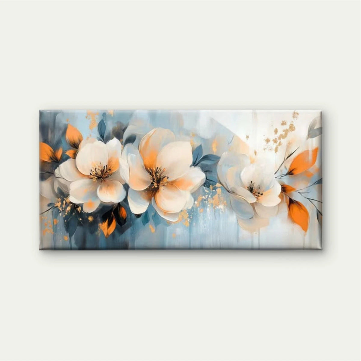 Abstract Floral Modern Beige Wall Art Canvas Office Home Room Framed 120x60cm
