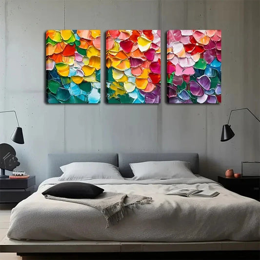 3pcs Irregular Color Blocks Rich Perfect Wall Art Set Canvas Framed 40x60cm - High Quality Print 100% Australian Made Wall Canvas Ready to Hang