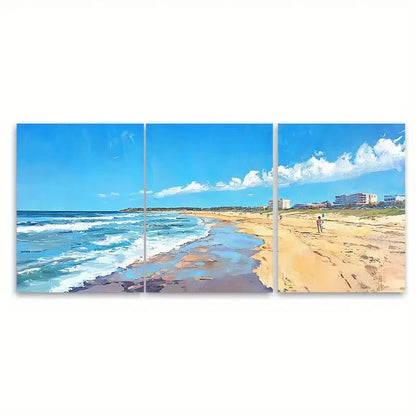 3pcs Newcastle Beach Australia Travel Print Metal Print Ready to Hang Art