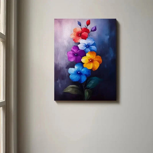 Beautiful Carnation Colorful Flowers Painting 40x60cm Metal Print Ready to Hang
