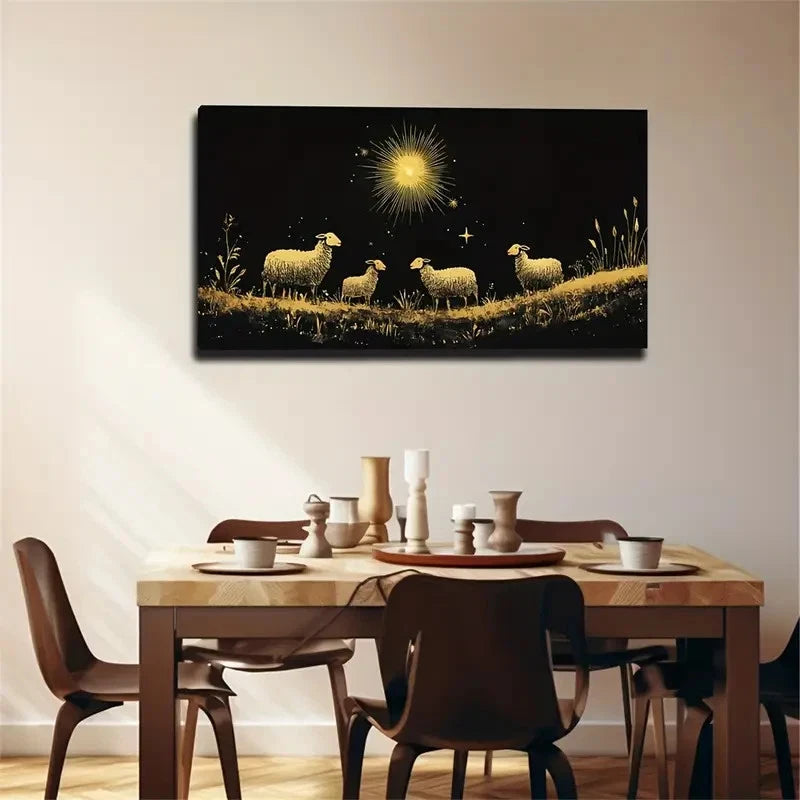 Slender Grass Stems Minimalist Wall Art Canvas Office Home Room Framed 120x60cm