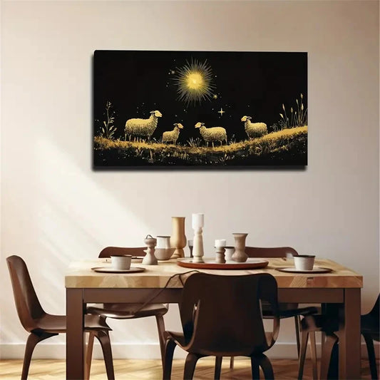 Slender Grass Stems Minimalist Wall Art Canvas Office Home Room Framed 120x60cm