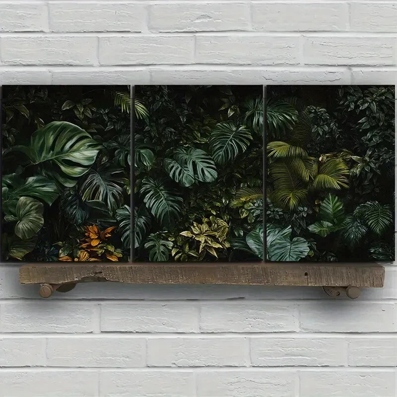 3pcs Green Plants Under The Sunshine Metal Print Ready to Hang Art