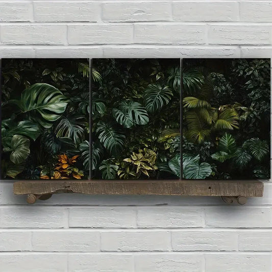 3pcs Green Plants Under The Sunshine Metal Print Ready to Hang Art