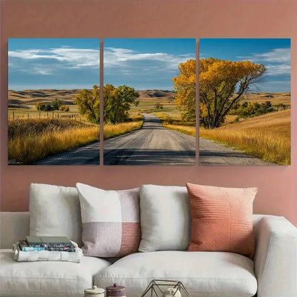 3pcs Scenic Nebraska Midwestern Travel Wall Art Set Canvas Framed 50x70cm - High Quality Print 100% Australian Made Wall Canvas Ready to Hang