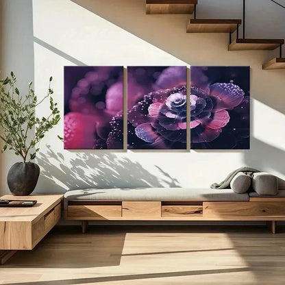 3pcs Fashion Theme Fractal Flower Abstract Wall Art Set Canvas Framed 40x60cm - High Quality Print 100% Australian Made Wall Canvas Ready to Hang