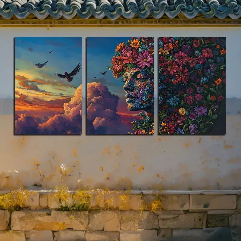 3pcs  Fantasy Art Of Mother Gaia Wall Art Set Canvas Framed 50x70cm - High Quality Print 100% Australian Made Wall Canvas Ready to Hang - Bella Home Decor
