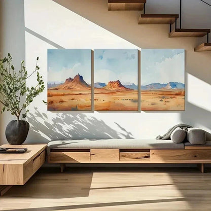 3pcs Vibrant Desert Landscape Decor Wall Art Set Canvas Framed 40x60cm - High Quality Print 100% Australian Made Wall Canvas Ready to Hang