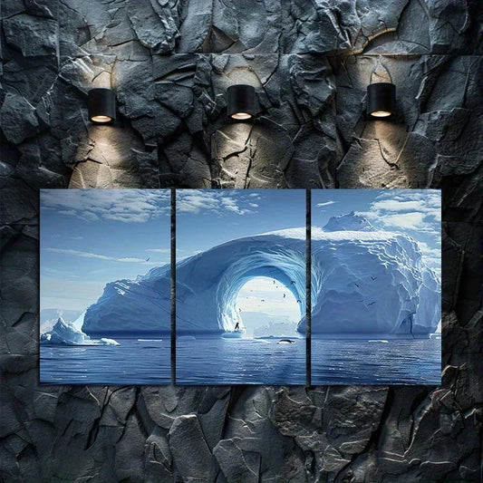 3pcs Iceberg in Southern Ocean Metal Print Ready to Hang Art