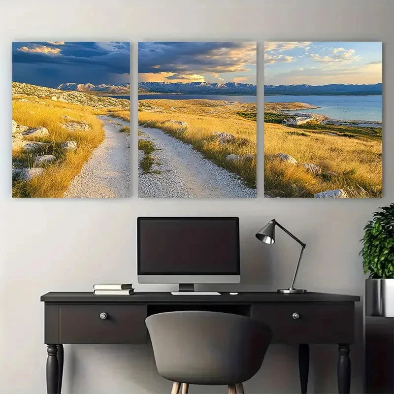 3pcs Pag Island Adriatic Region Travel Metal Print Ready to Hang Art
