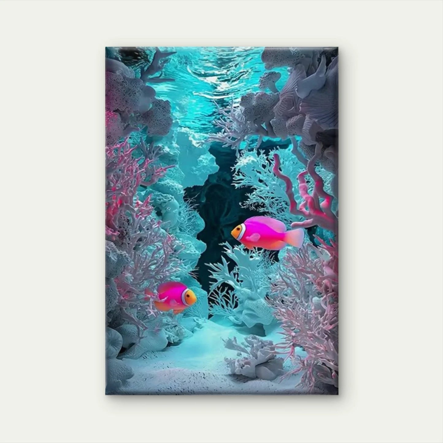 Underwater Coral and Fishscape 60x90cm Metal Print Ready to Hang